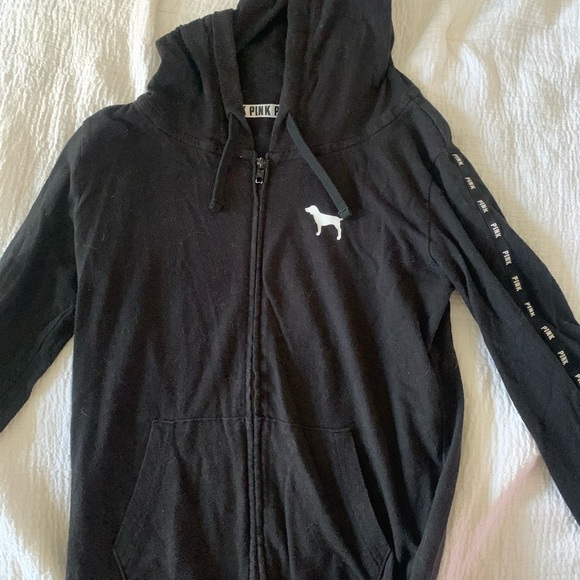 PINK Victoria's Secret Tops - PINK victoria secret black zip up